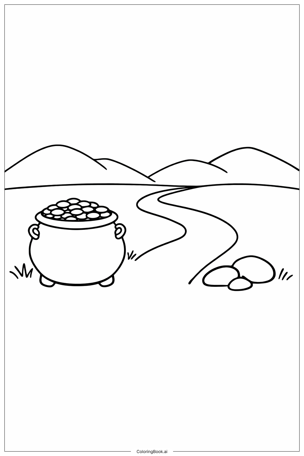  Pot Of Gold With Small Path Coloring Page 