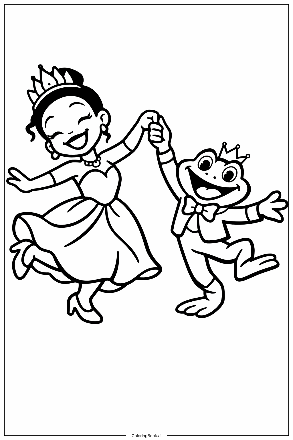  Página para colorir de A Princesa e o Sapo 