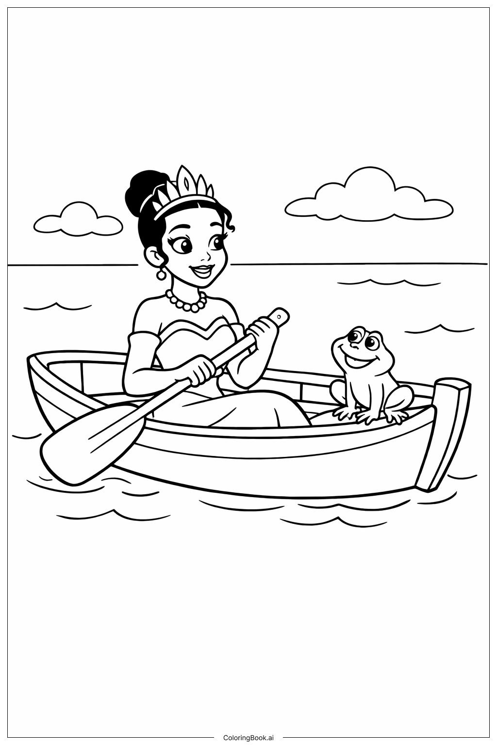 公主與青蛙著色頁