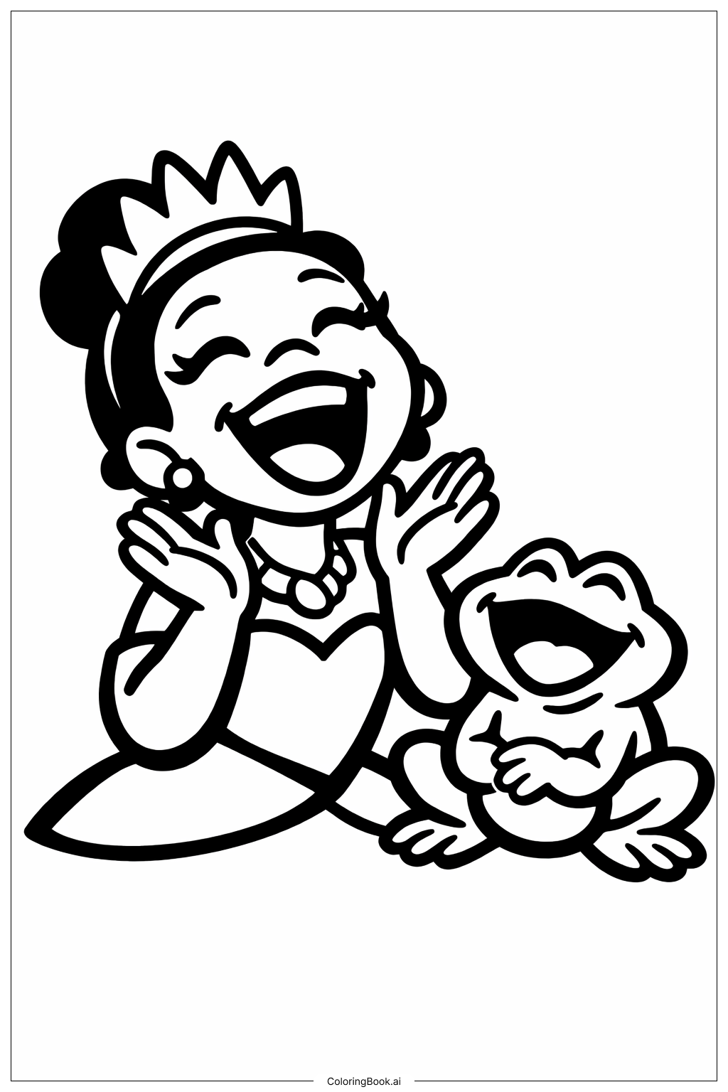 Page de coloriage La Princesse et la Grenouille