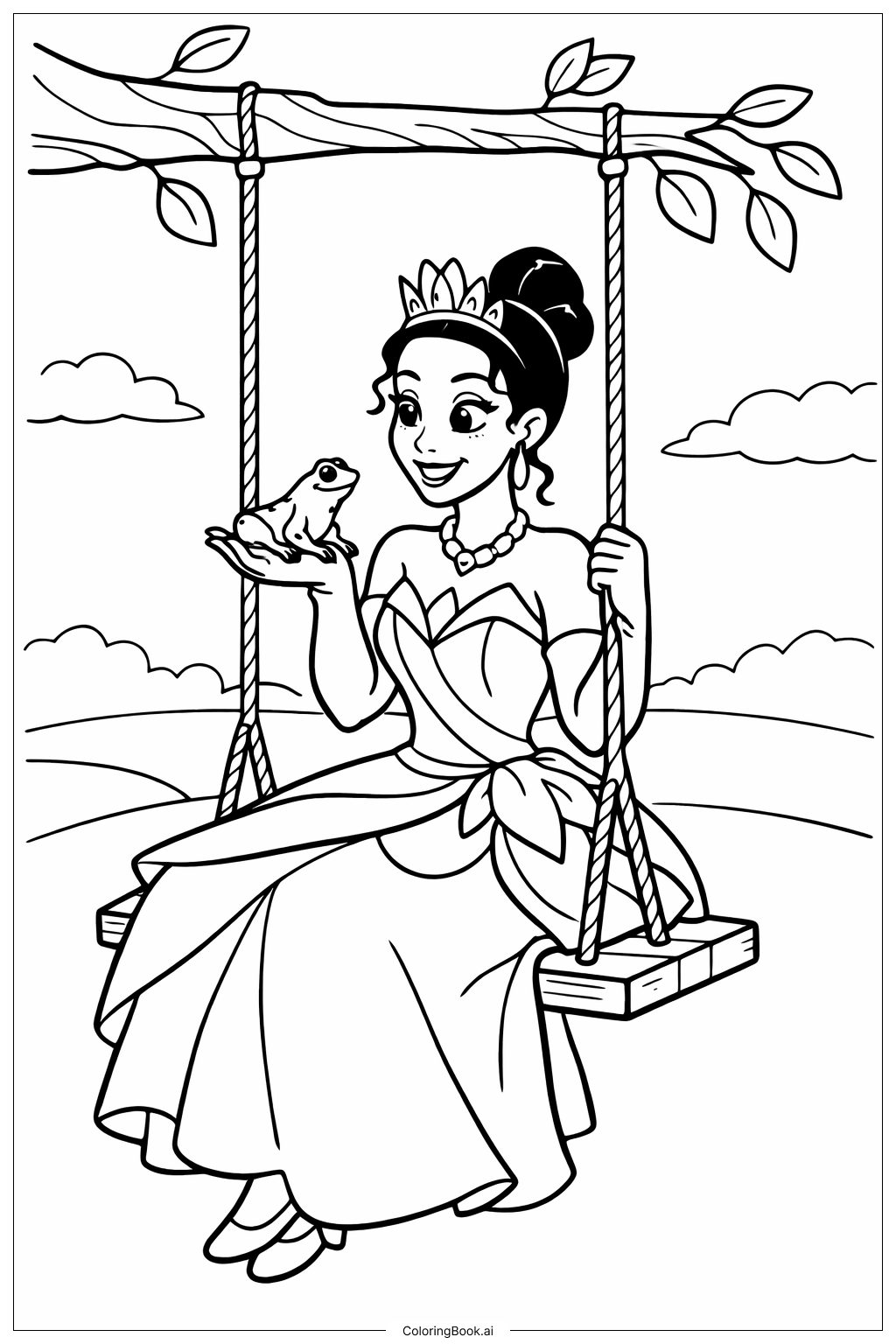  Página para colorir de Princess And The Frog 