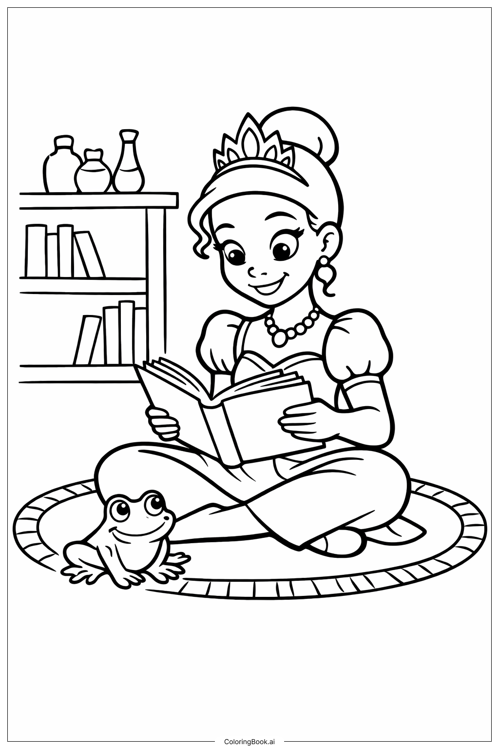  青蛙公主绘本填色页 