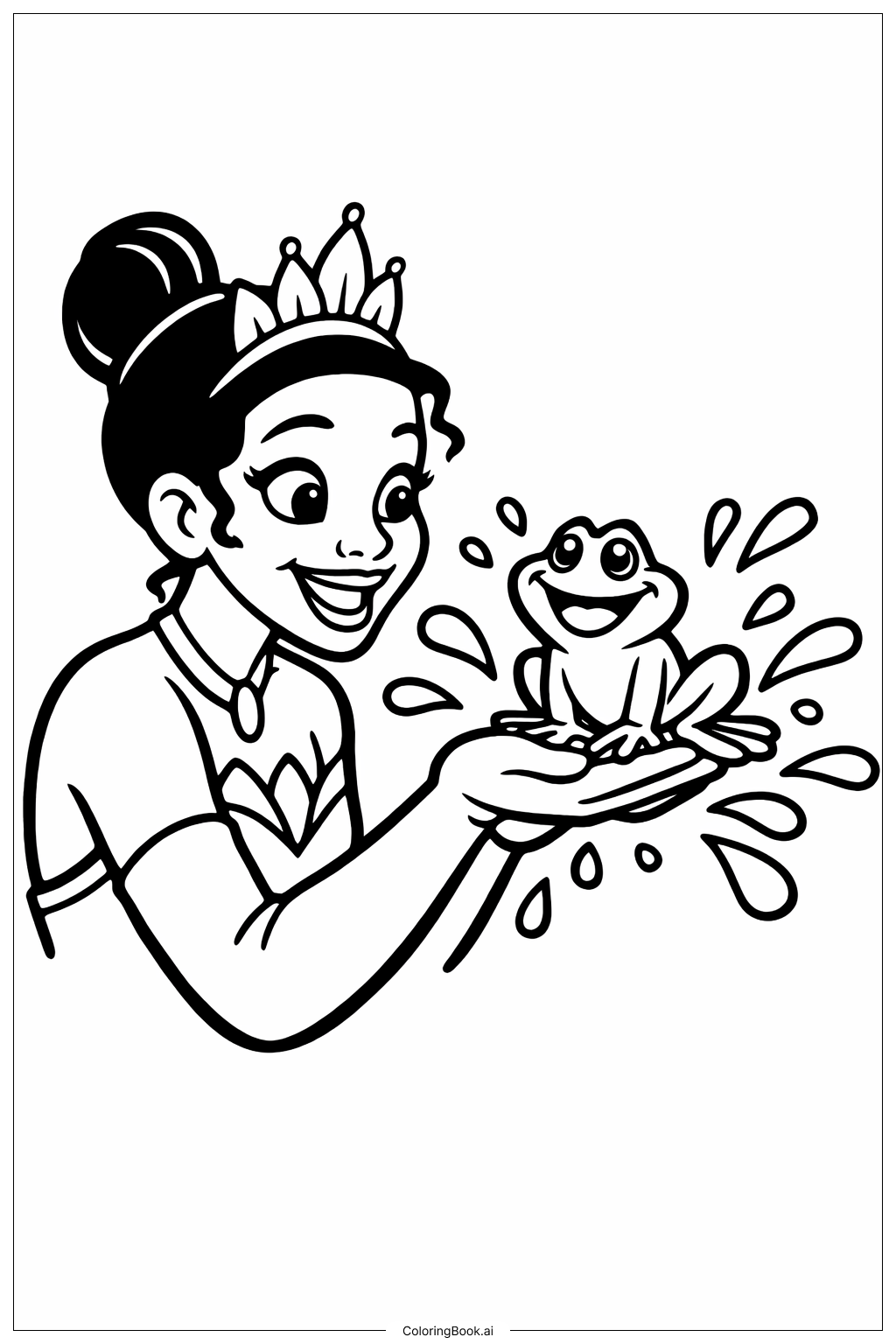  Page de coloriage La Princesse et la Grenouille 