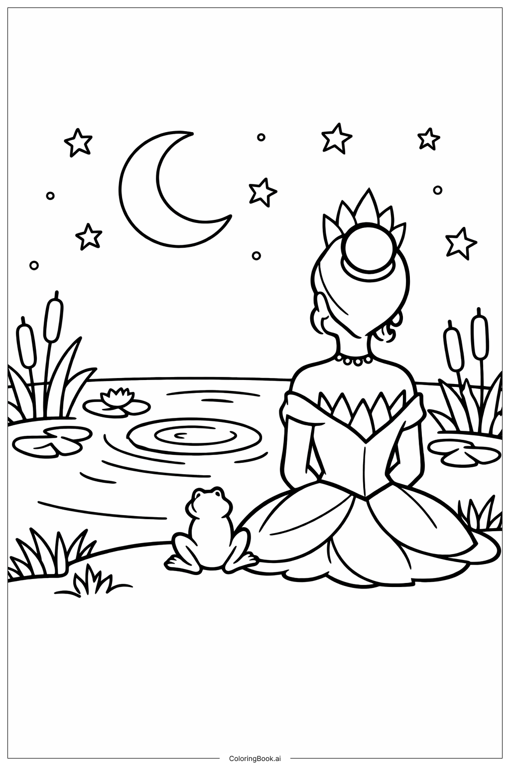  Prinzessin und der Frosch Ausmalseite 