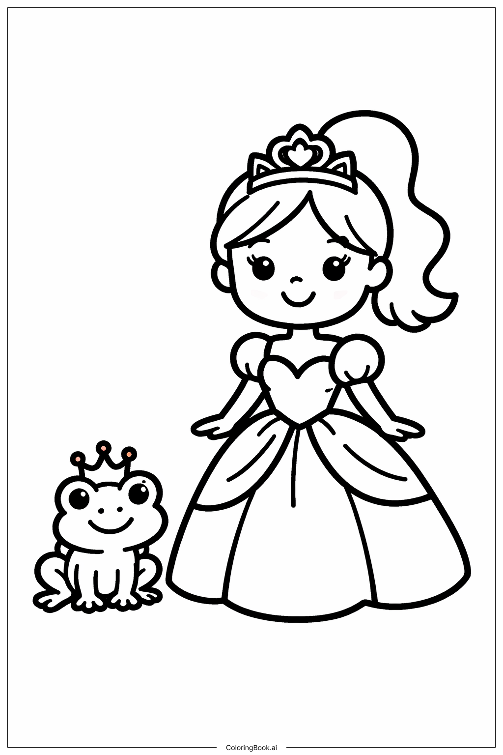 公主與青蛙著色頁