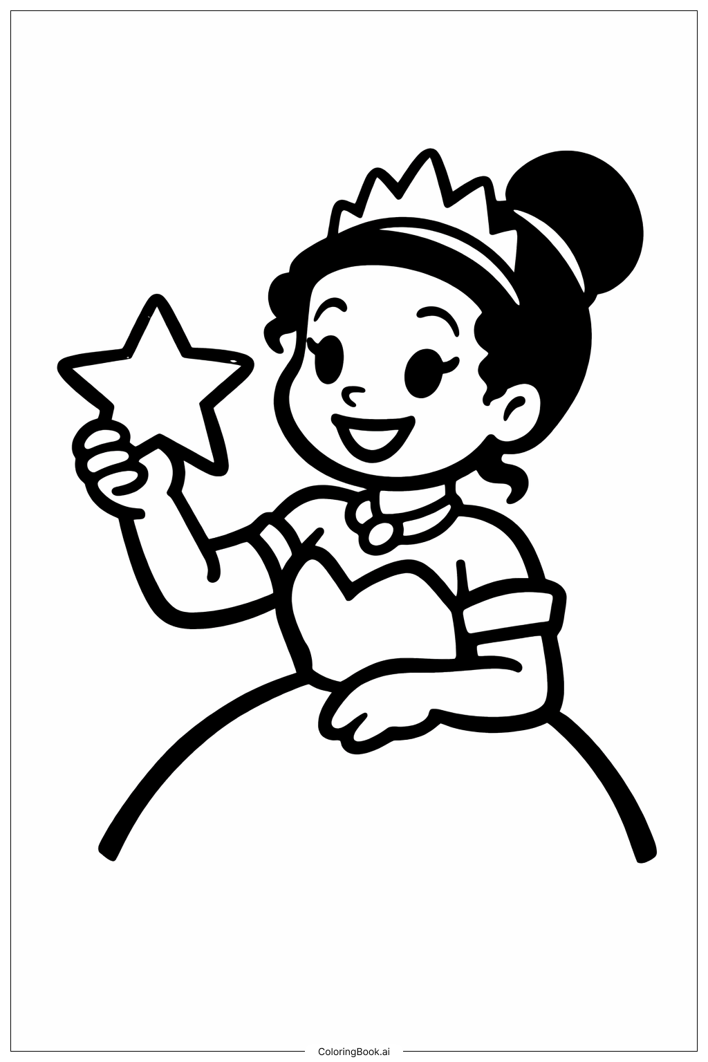  星の王女さまの塗り絵ページ 