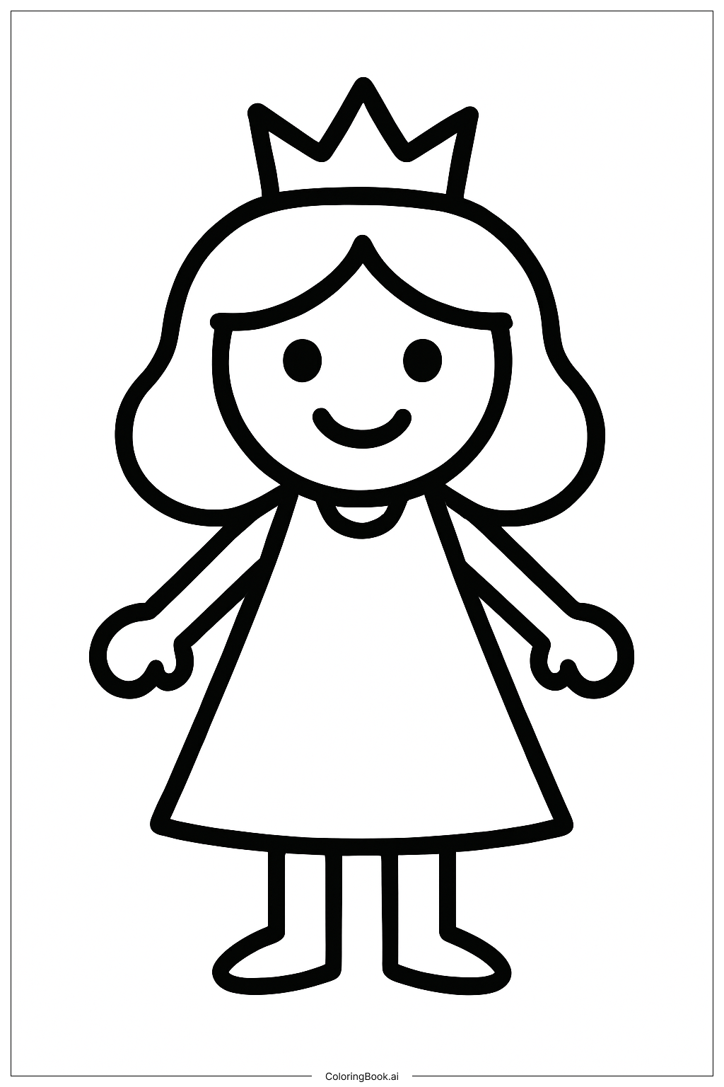  简约公主填色页 