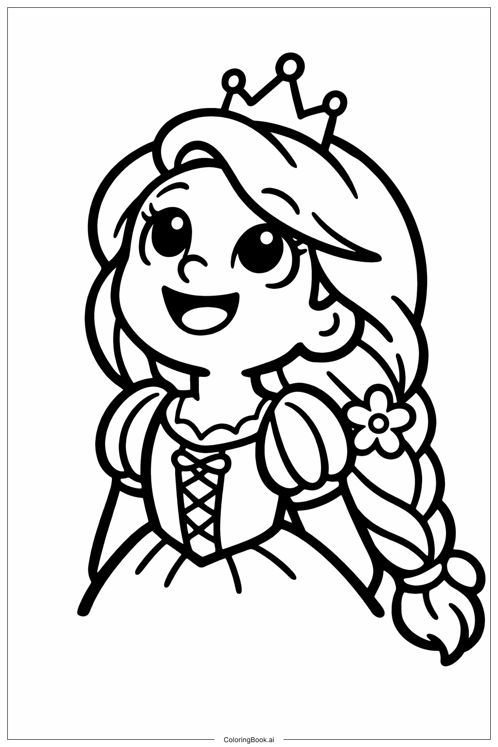  공주 라푼젤 색칠공부 페이지 