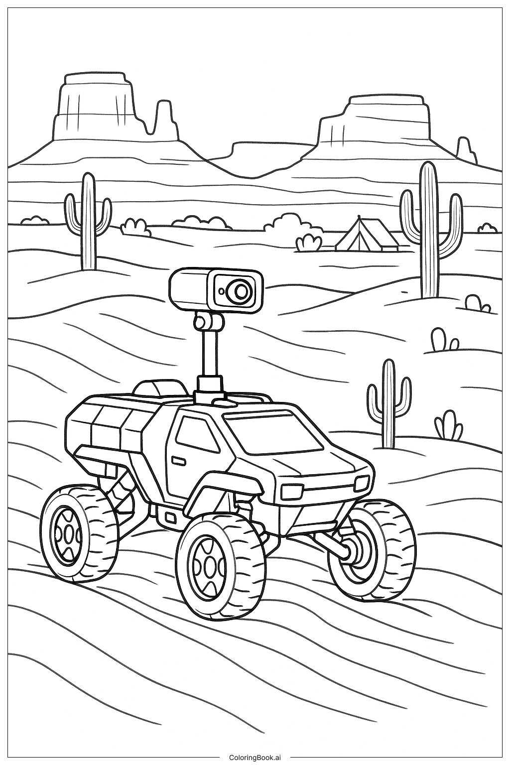  原型沙漠巡洋車探險著色頁 