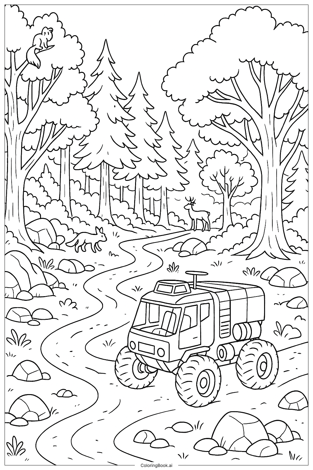  Prototype Forest Exploration Vehicle Coloring Page 