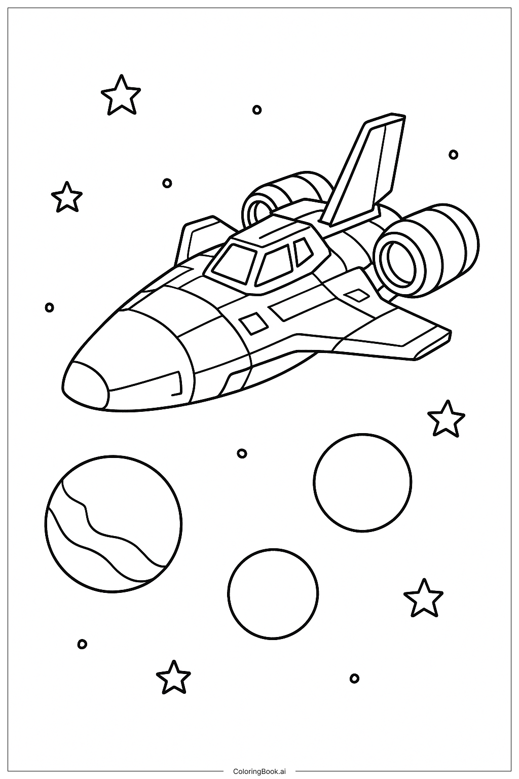  Page de coloriage Vaisseau Spatial Amical Prototype 