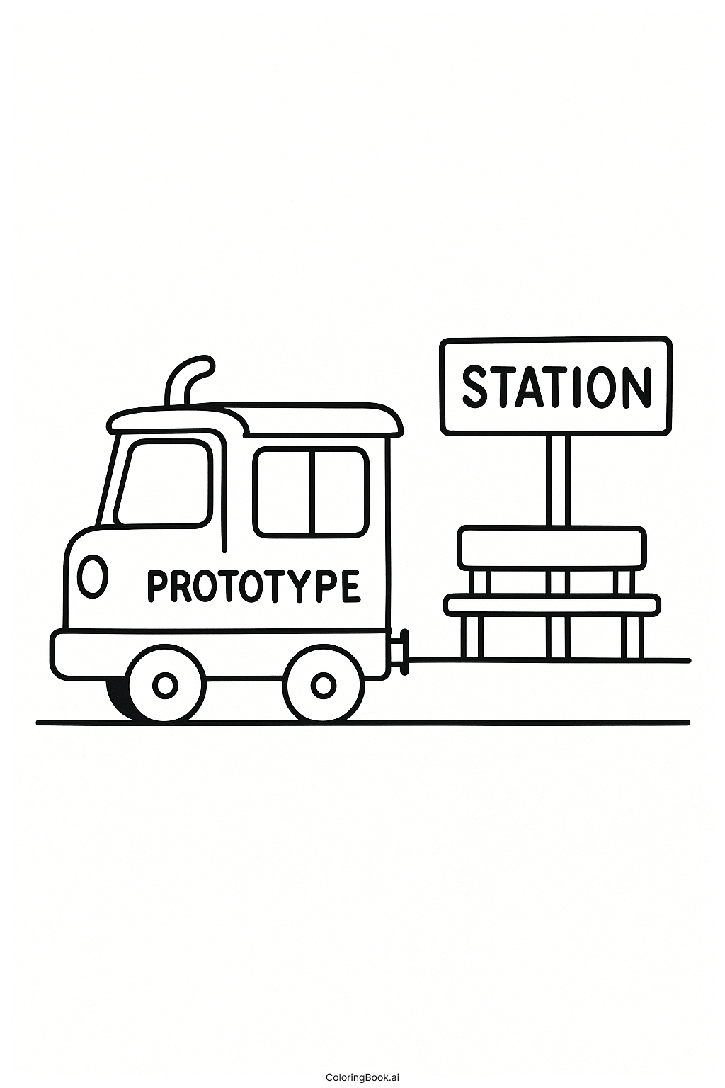  プロトタイプのフレンドリーな駅の塗り絵ページ 