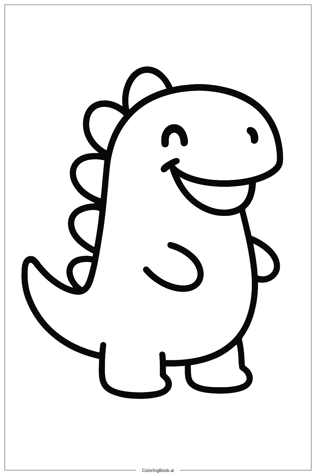  快乐恐龙原型填色页 