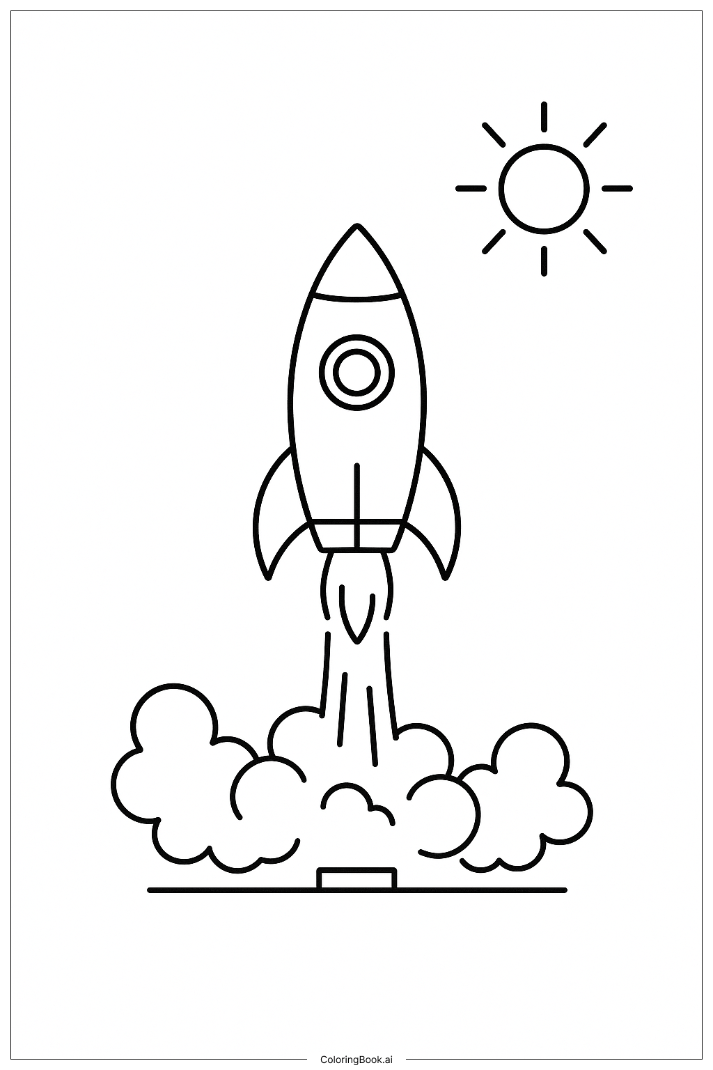  火箭小模型原型發射著色頁 