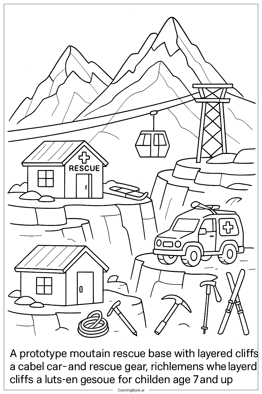  原型山地救援基地著色頁 