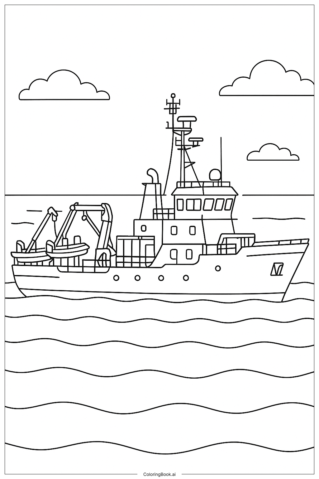  原型海洋研究船著色頁 