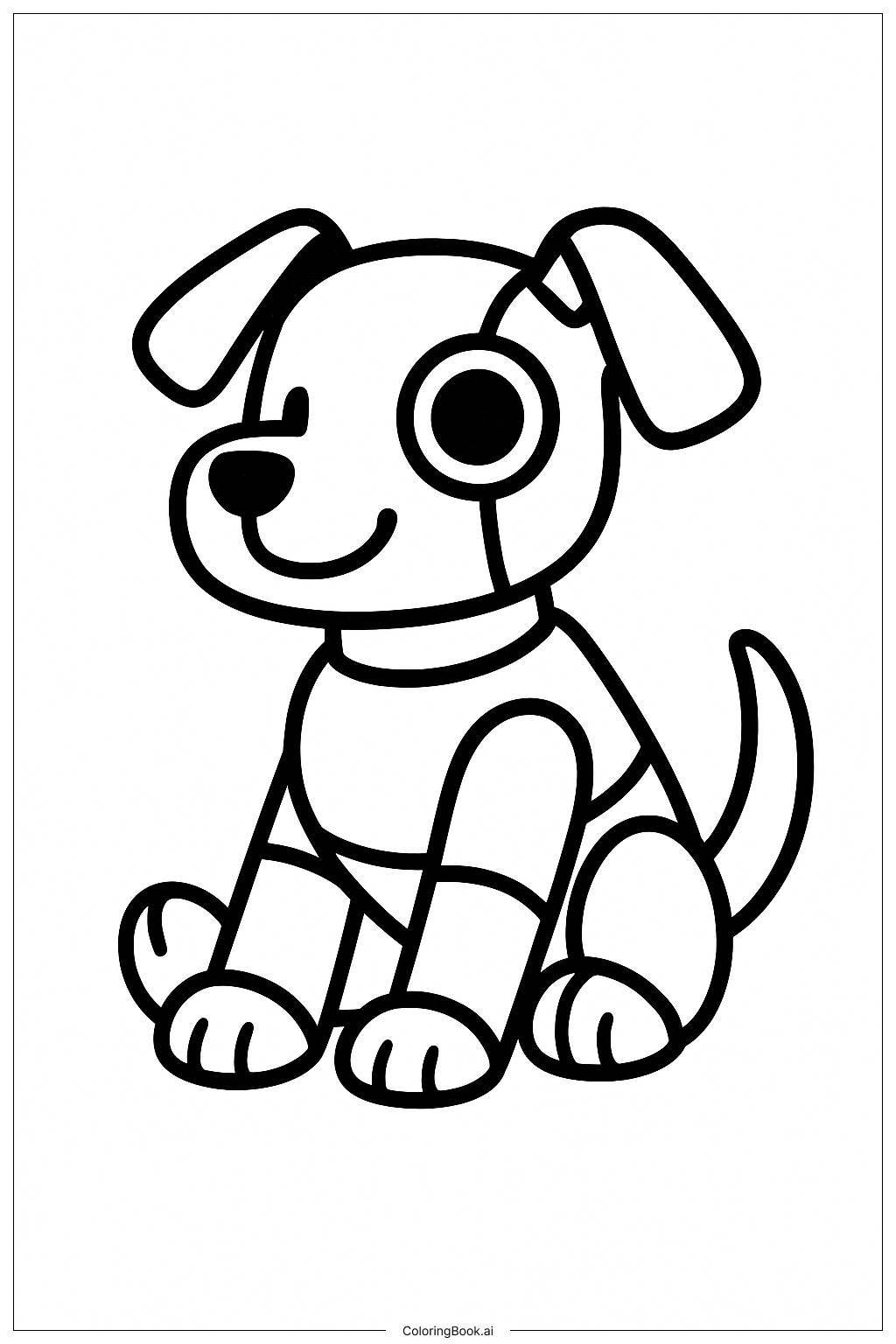  原型活泼机器人狗填色页 