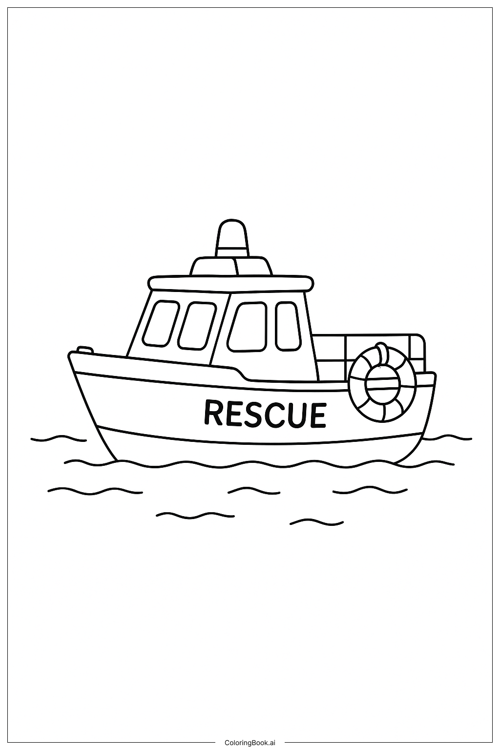  Page de coloriage Bateau de sauvetage prototype 