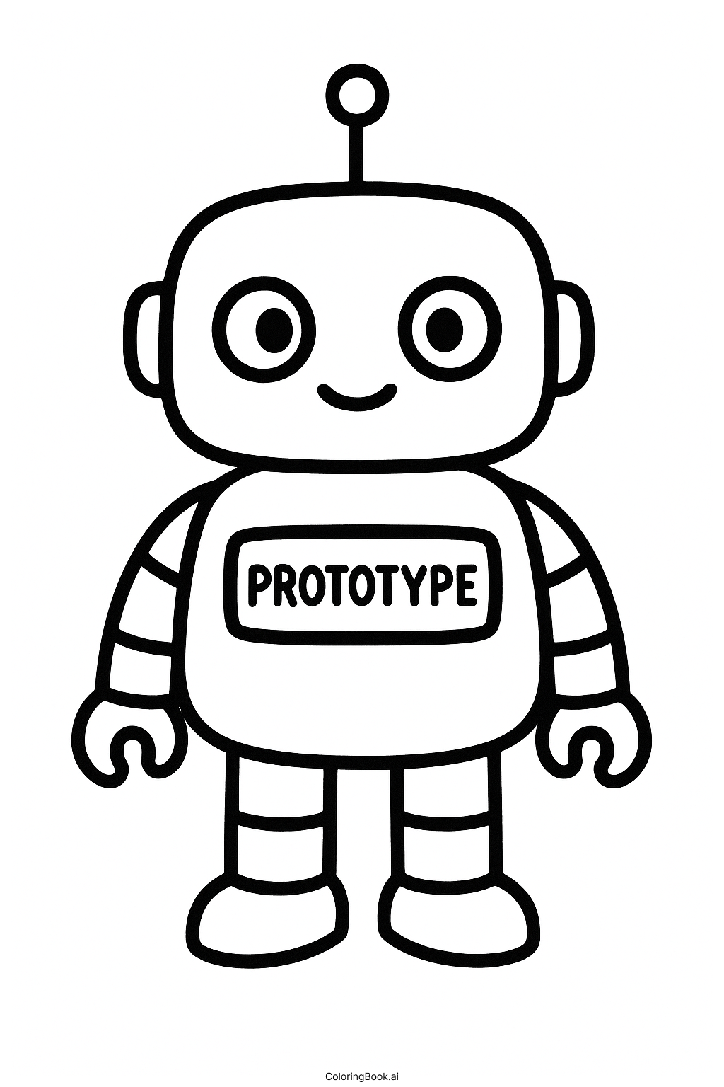  原型机器人伙伴填色页 