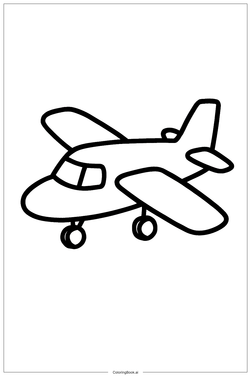  简单原型飞机填色页 