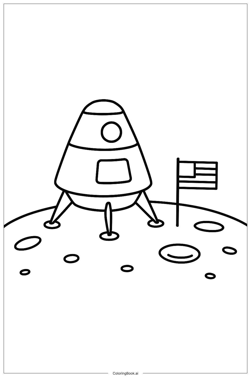  프로토타입 우주 캡슐 착륙 색칠공부 페이지 