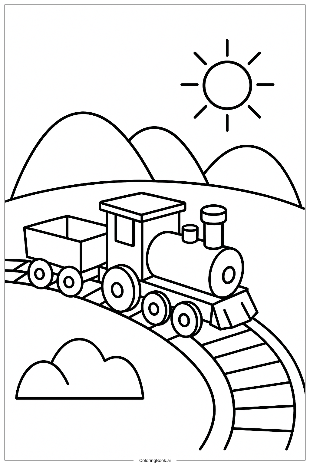  Page de coloriage Train Jouet Prototype Sur Rails 