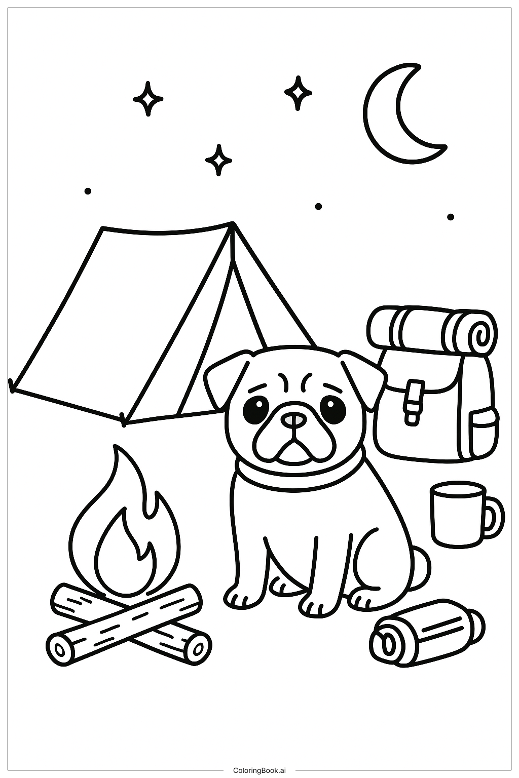  火烤柴犬著色頁 