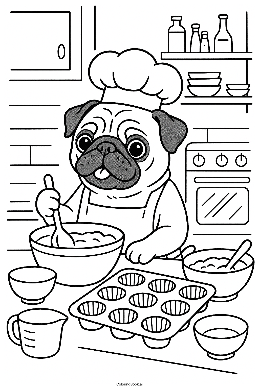 廚房裡的巴哥犬烘焙師
