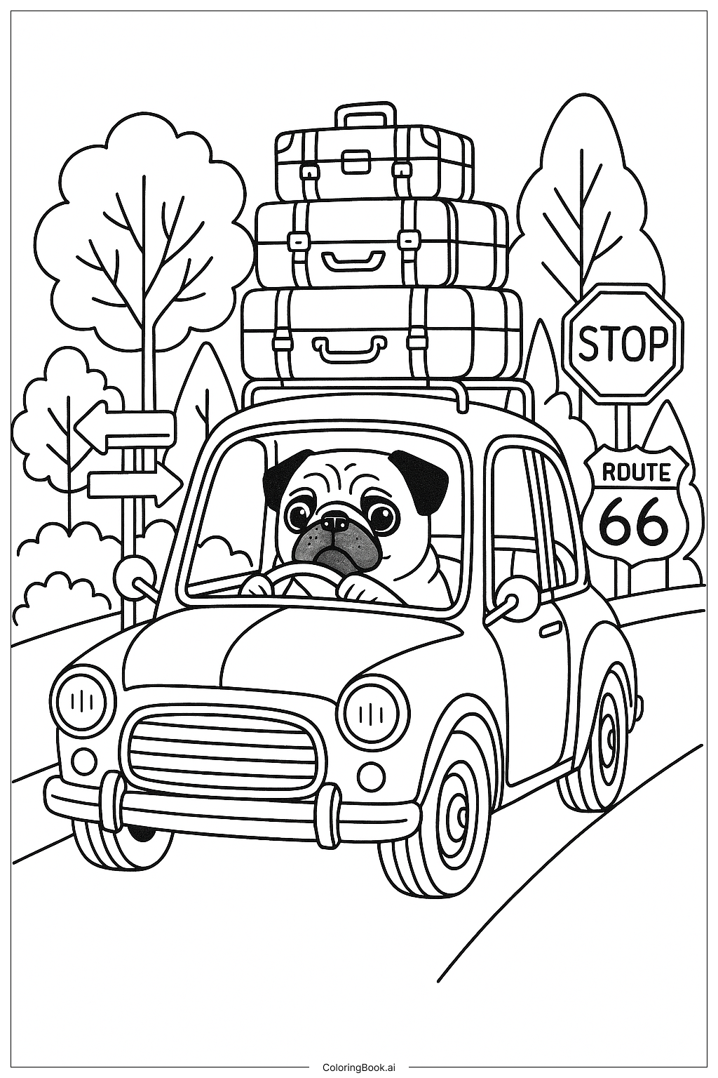  復古小巴哥著色頁 