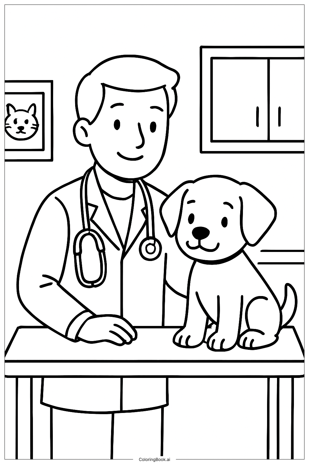  子犬の塗り絵ページ 