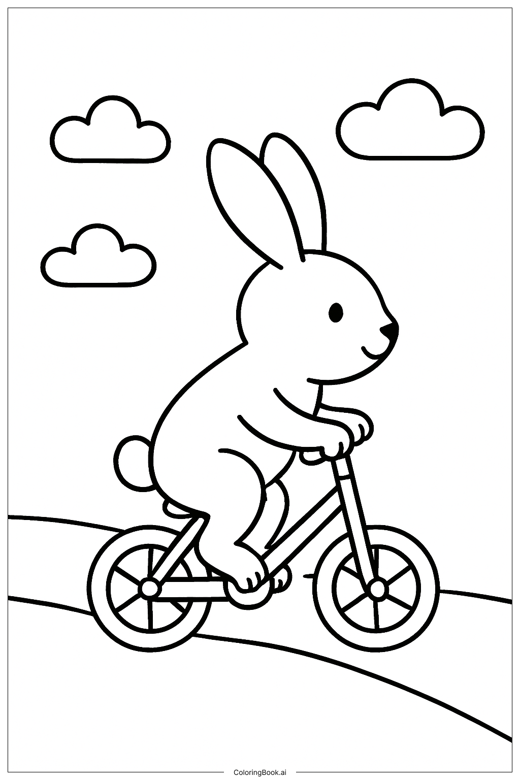 自転車に乗るウサギ