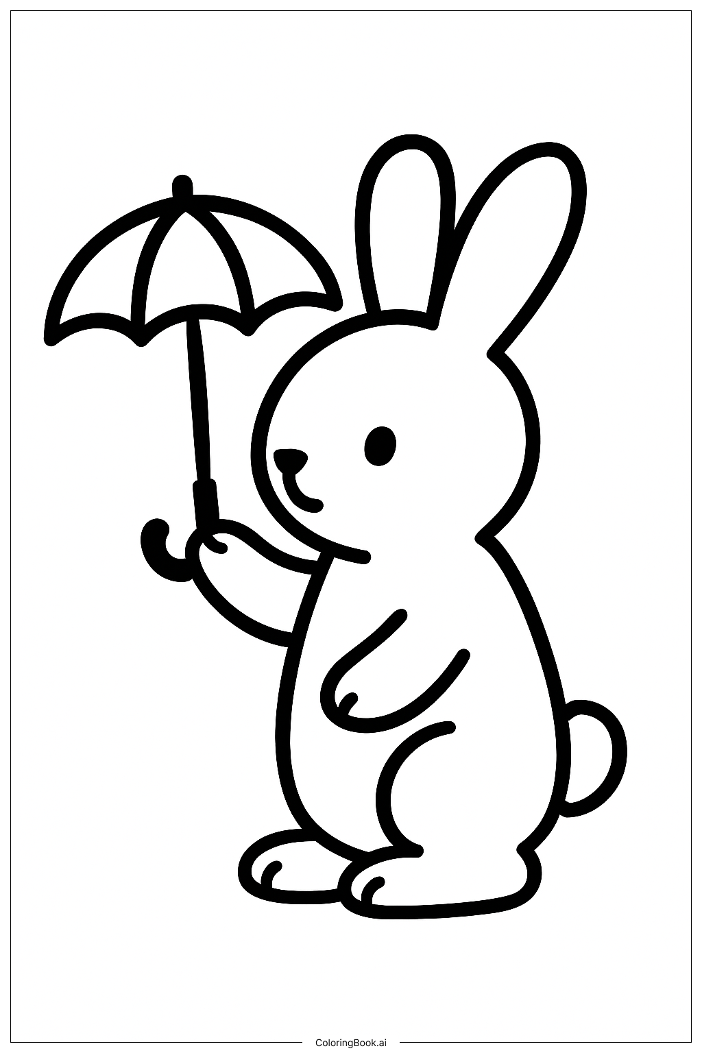 傘を持ったウサギ