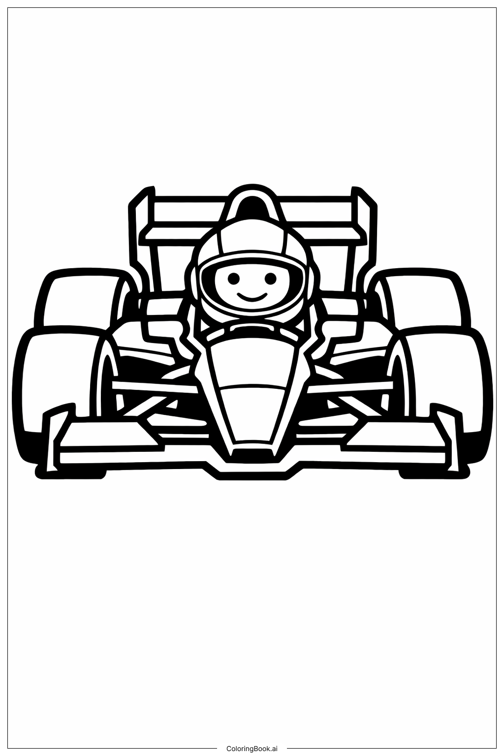  带头盔的赛车手填色页 