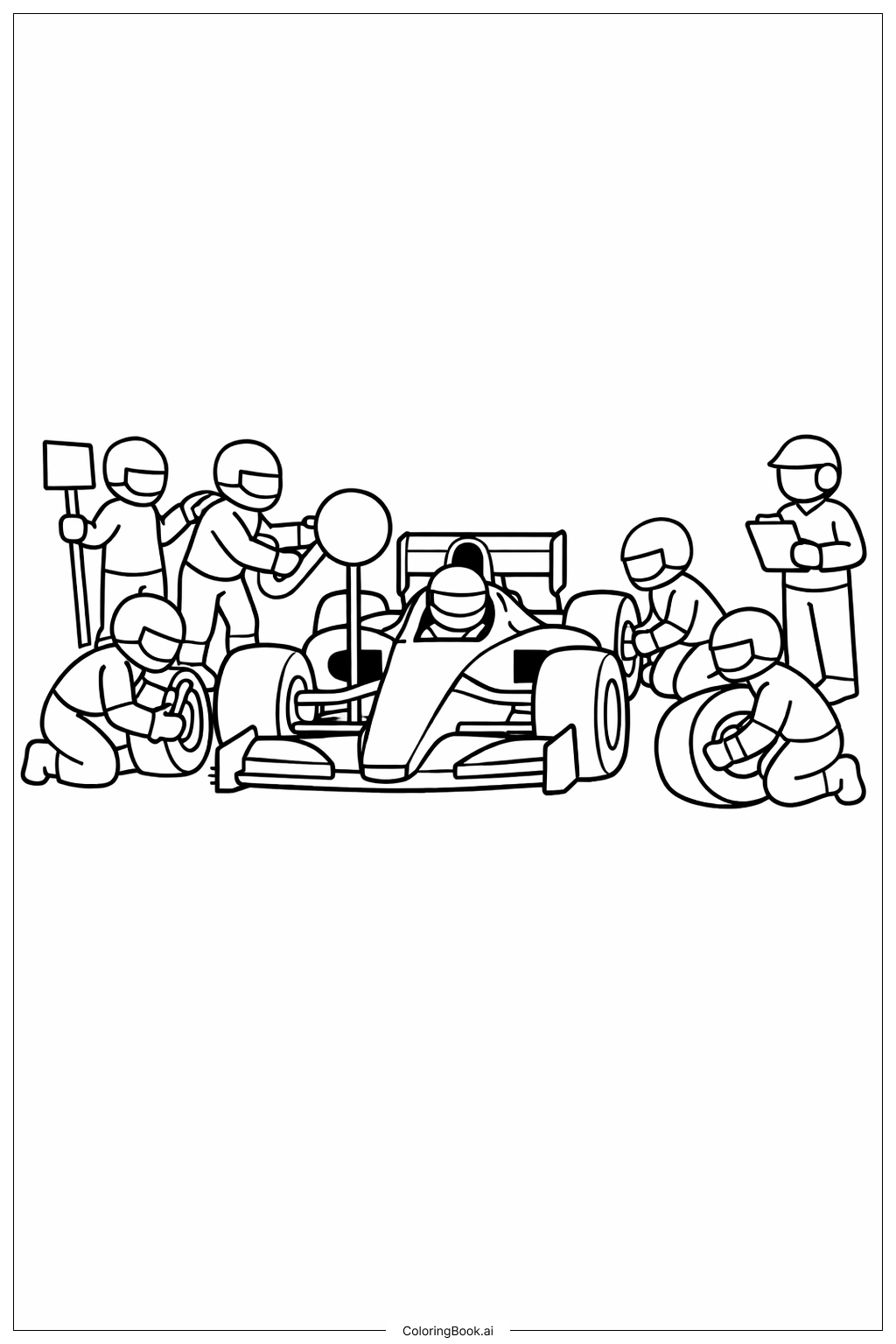  피트 크루와 레이스카 색칠공부 페이지 