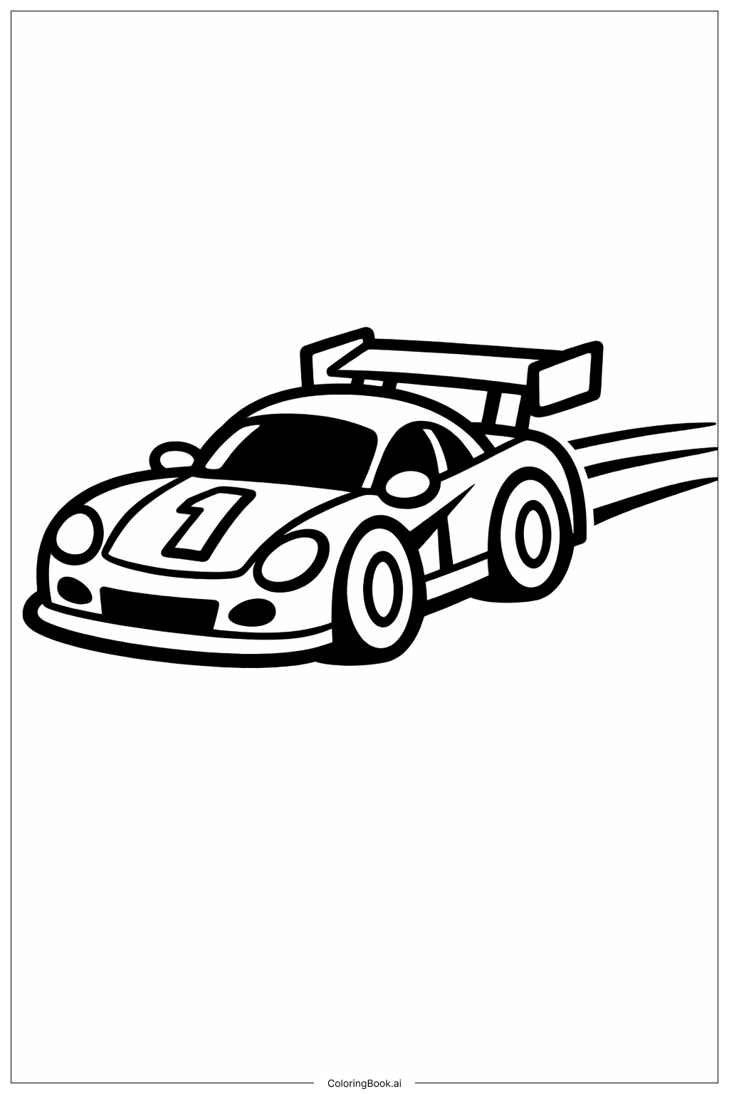  赛道赛车填色页 