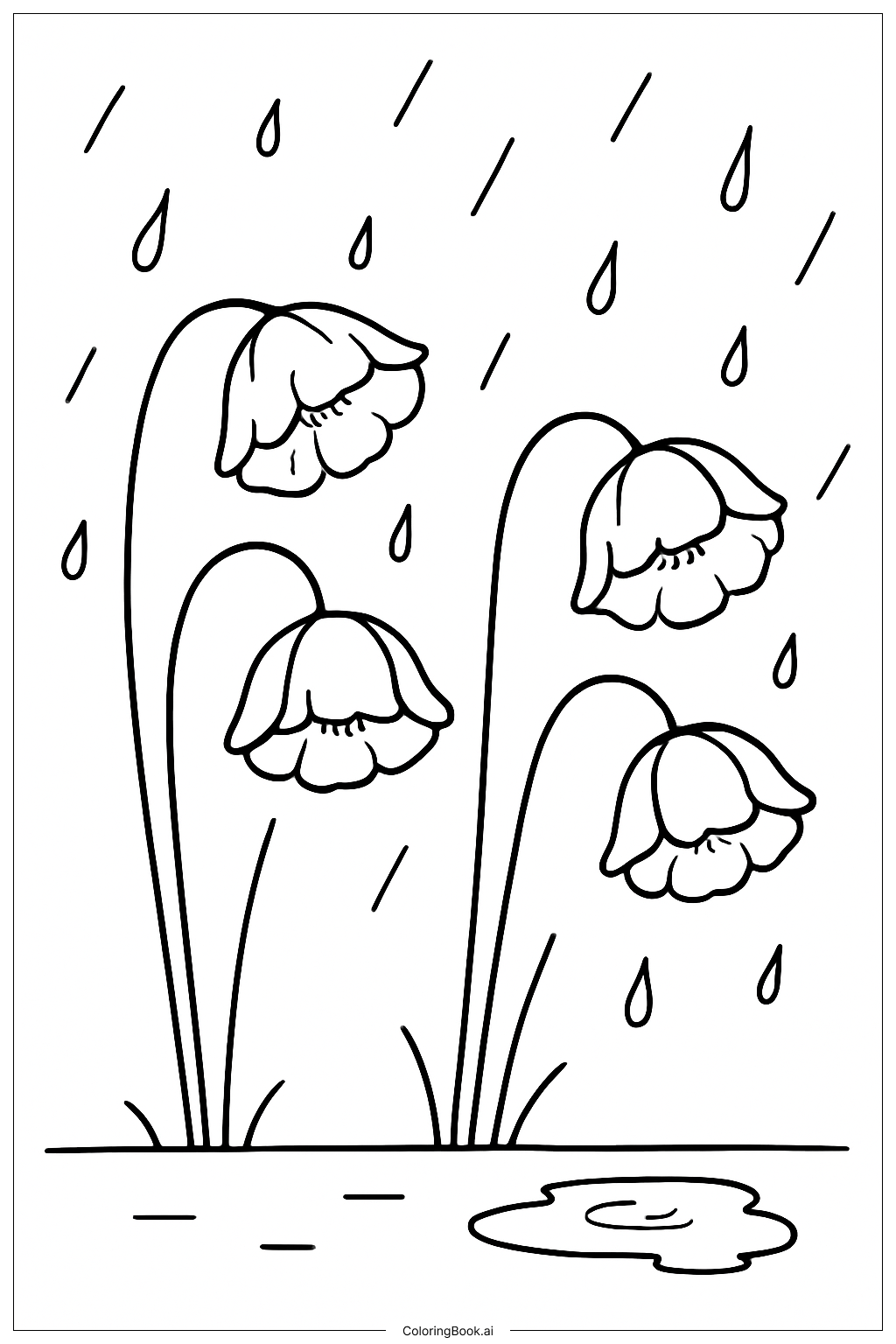  花の塗り絵ページ 