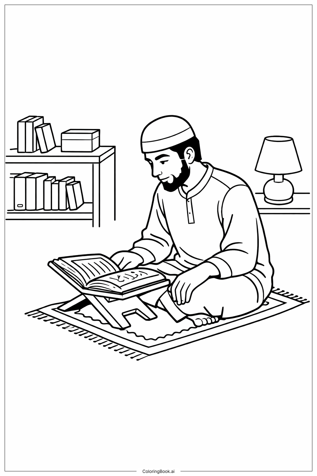  斋月读经男子填色页 