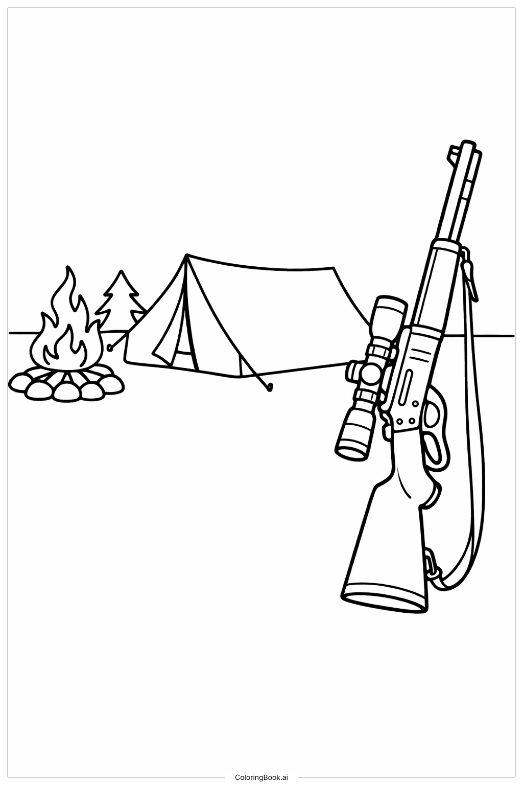  Page de coloriage Fusil de camp Ranger 