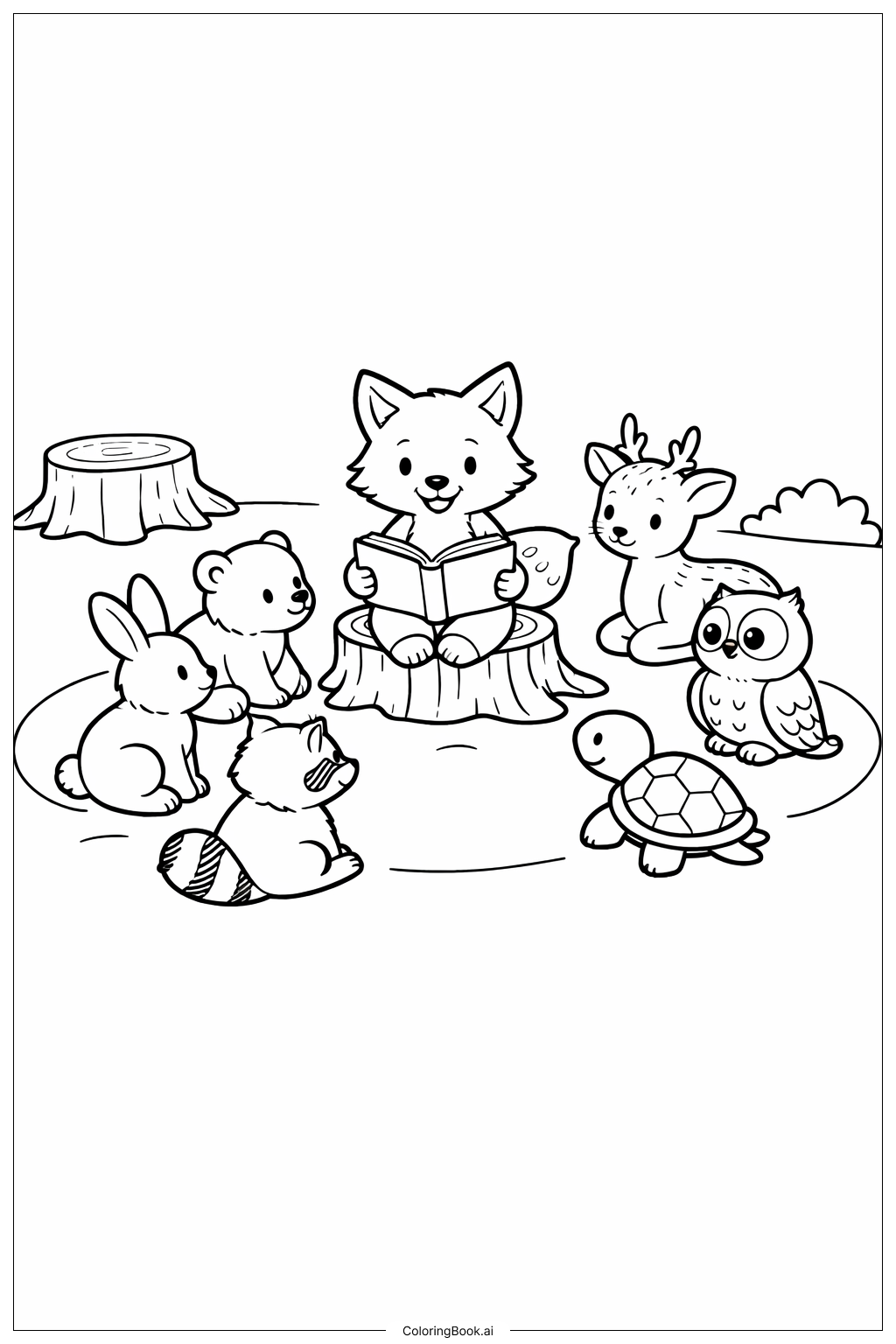 Trang tô màu Vòng kể chuyện động vật Đọc sách khắp nước Mỹ