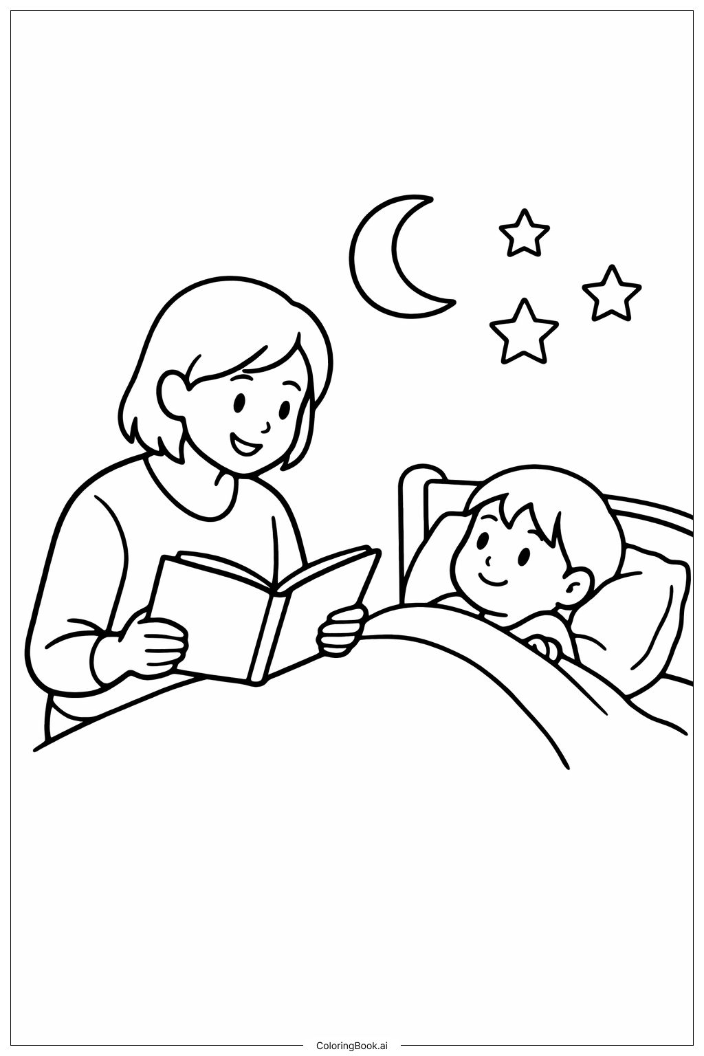 Trang tô màu Câu chuyện trước giờ đi ngủ Read Across America