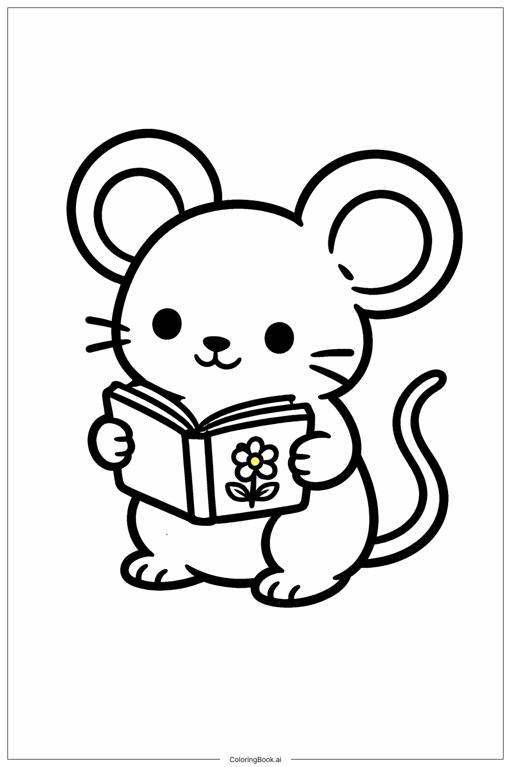 Trang tô màu Chuột Vui Vẻ Đọc Sách Khắp Nước Mỹ