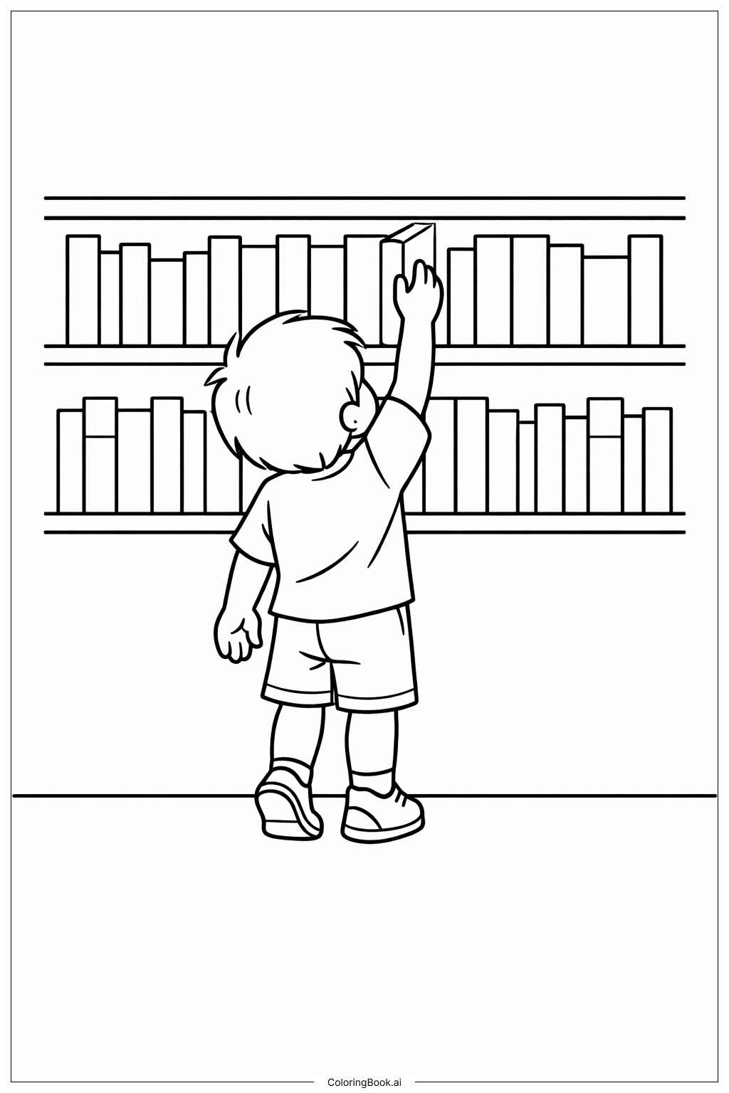 Trang tô màu Kệ Thư Viện Đọc Sách Trên Toàn Nước Mỹ