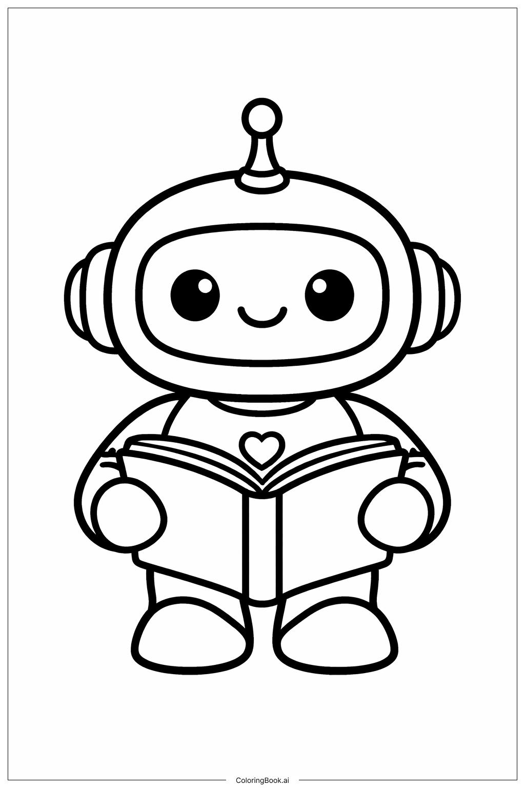 Trang tô màu Người Máy Nhỏ Đọc Sách Khắp Nước Mỹ