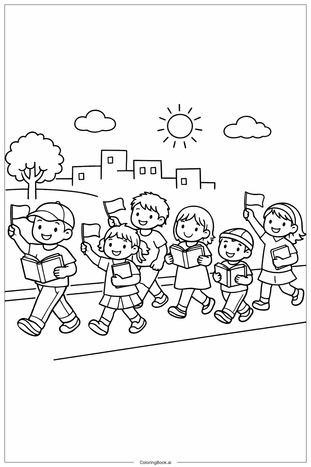 Trang tô màu Cuộc diễu hành sách Đọc Khắp Nước Mỹ