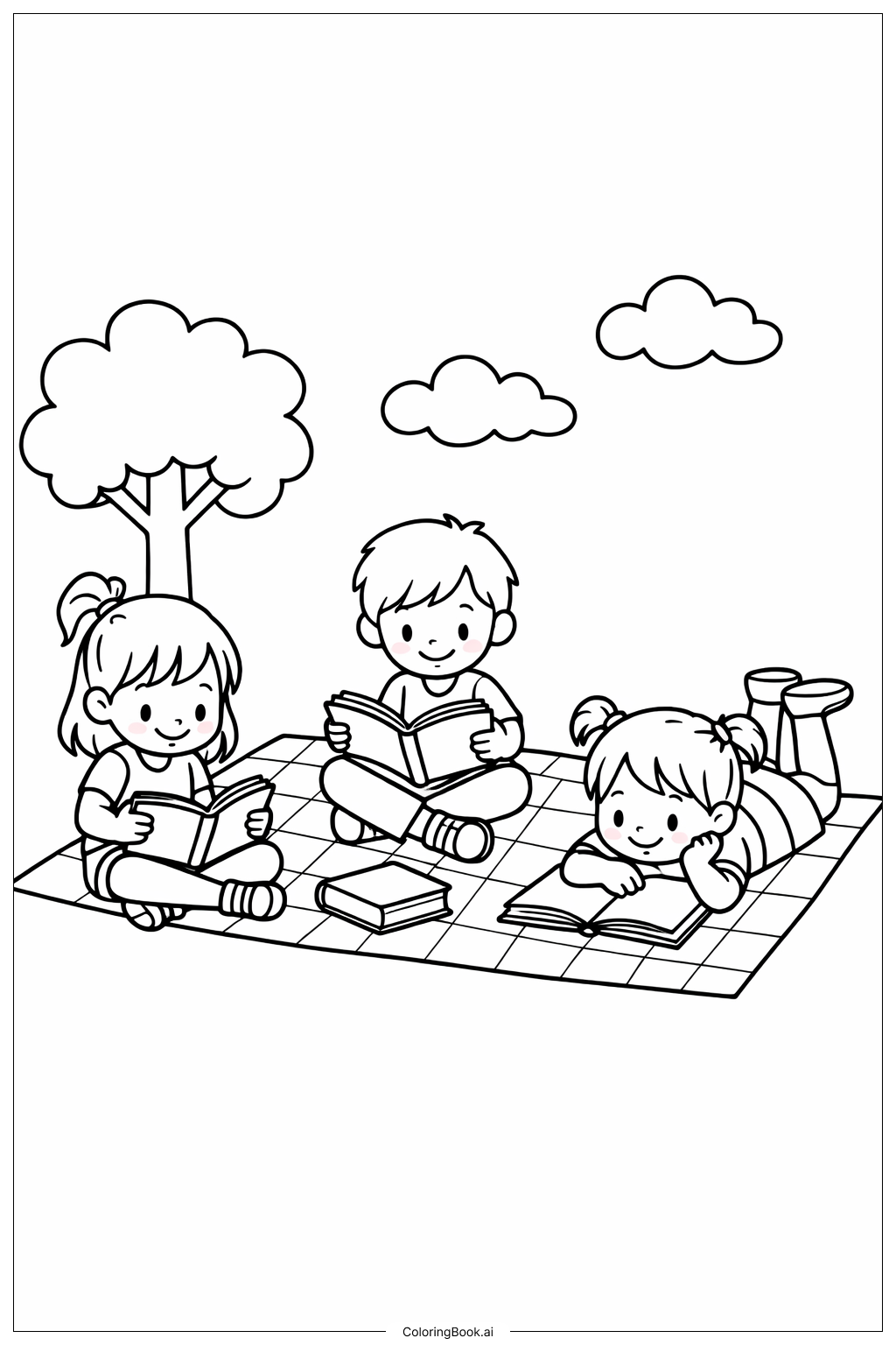 Trang tô màu Giờ Kể Chuyện Dã Ngoại Read Across America