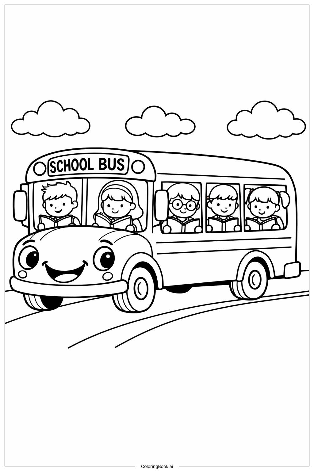 Trang tô màu Xe buýt Đọc sách khắp nước Mỹ