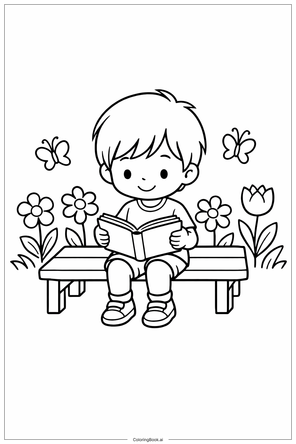 Trang tô màu Vườn Đọc Sách Read Across America