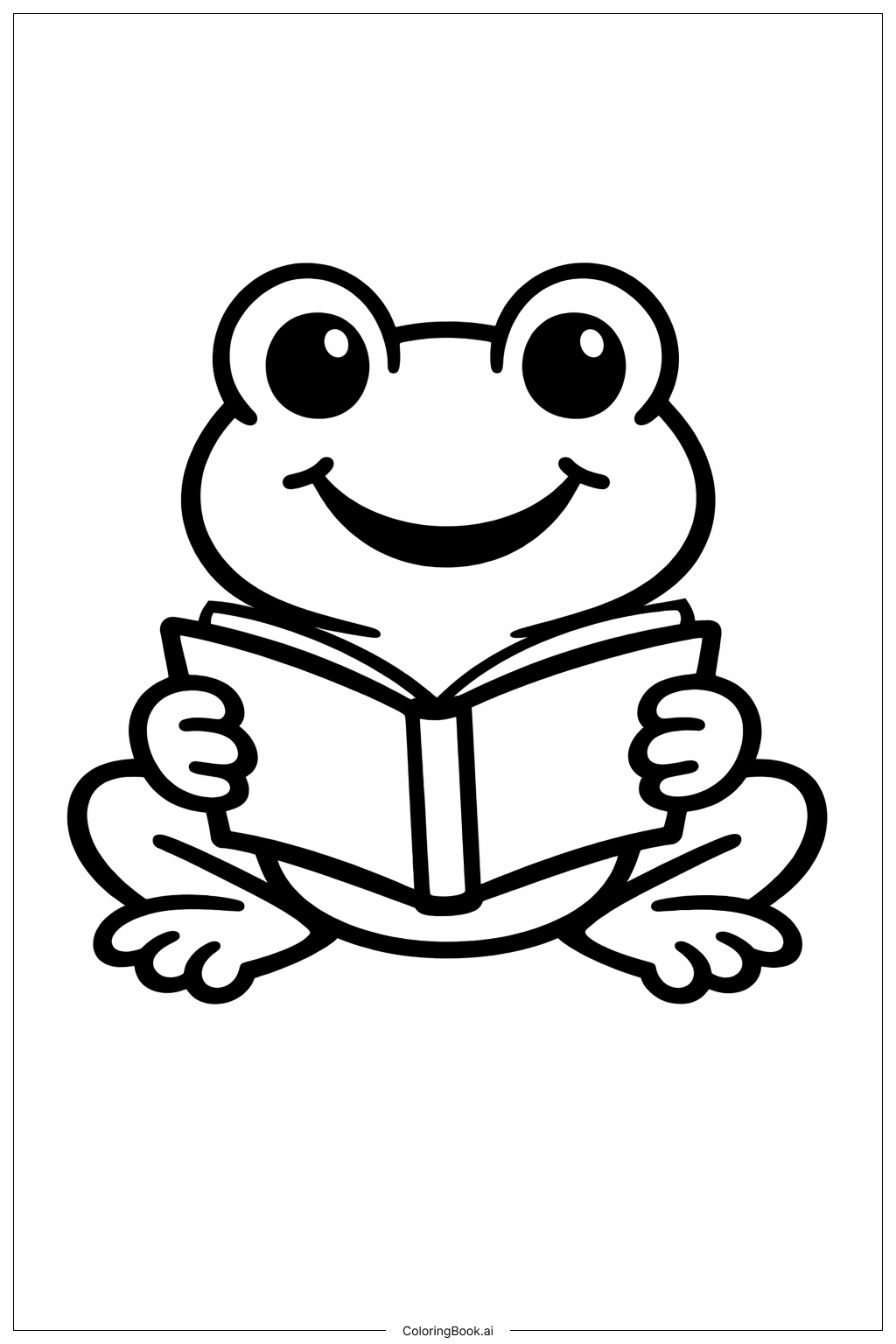 Trang tô màu Ếch cười đọc sách khắp nước Mỹ