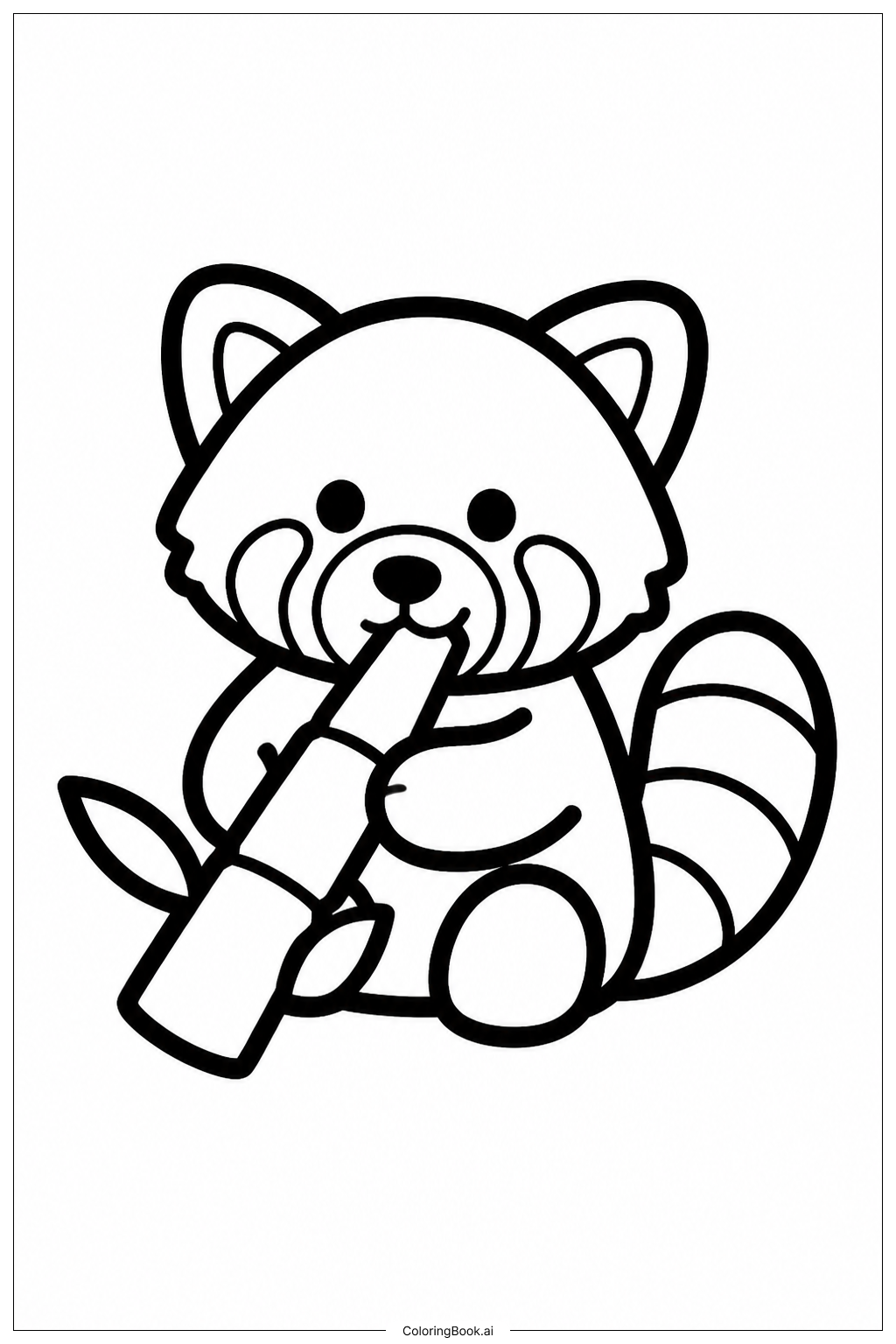 Roter Panda frisst Bambussprossen