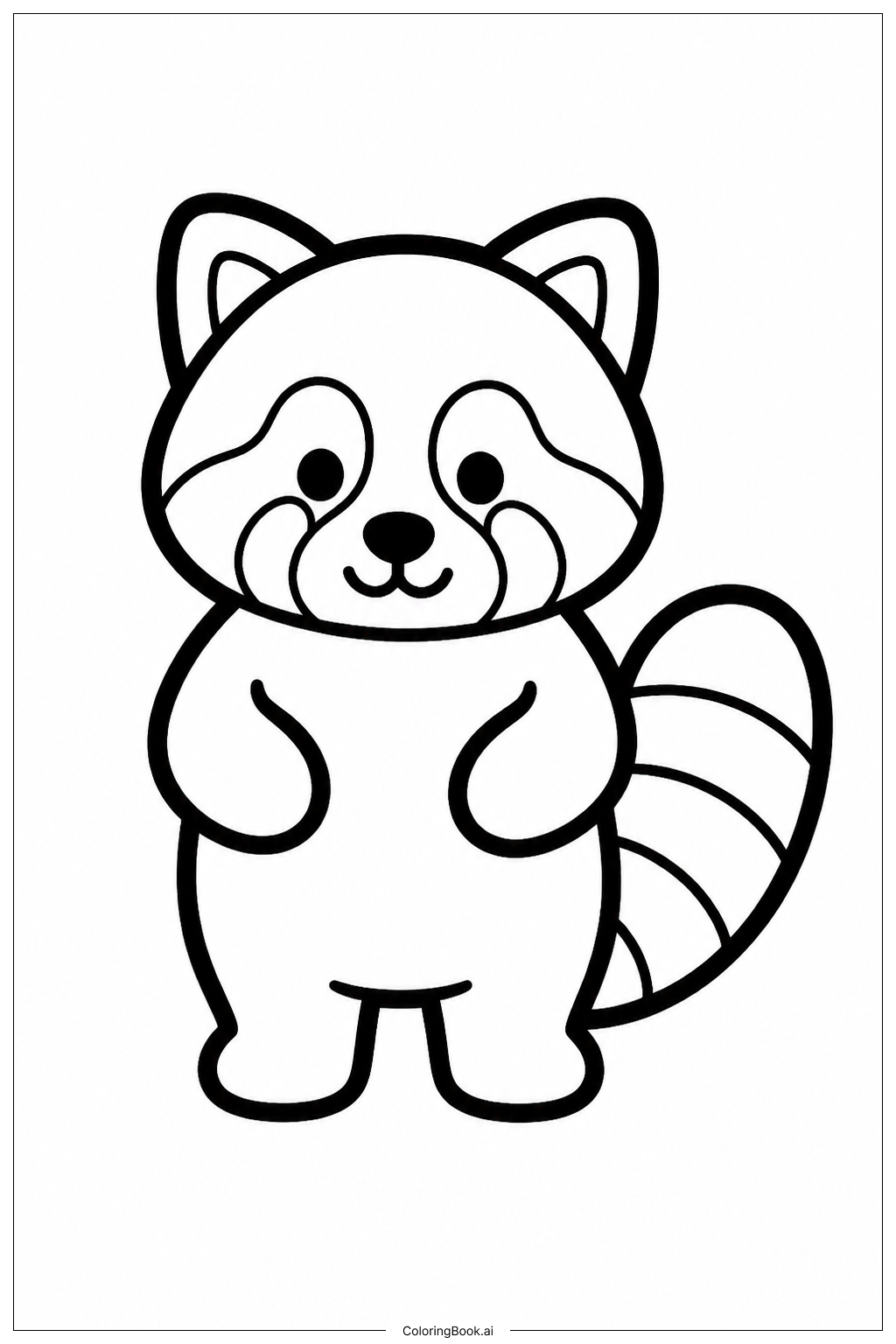 Roter Panda in stehender Pose Ausmalseite